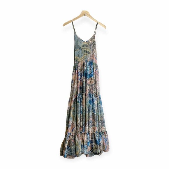 Misa Kali Dress In Blue Print, Maxi dress, Size XS, New, with tag - Picture 3 of 16
